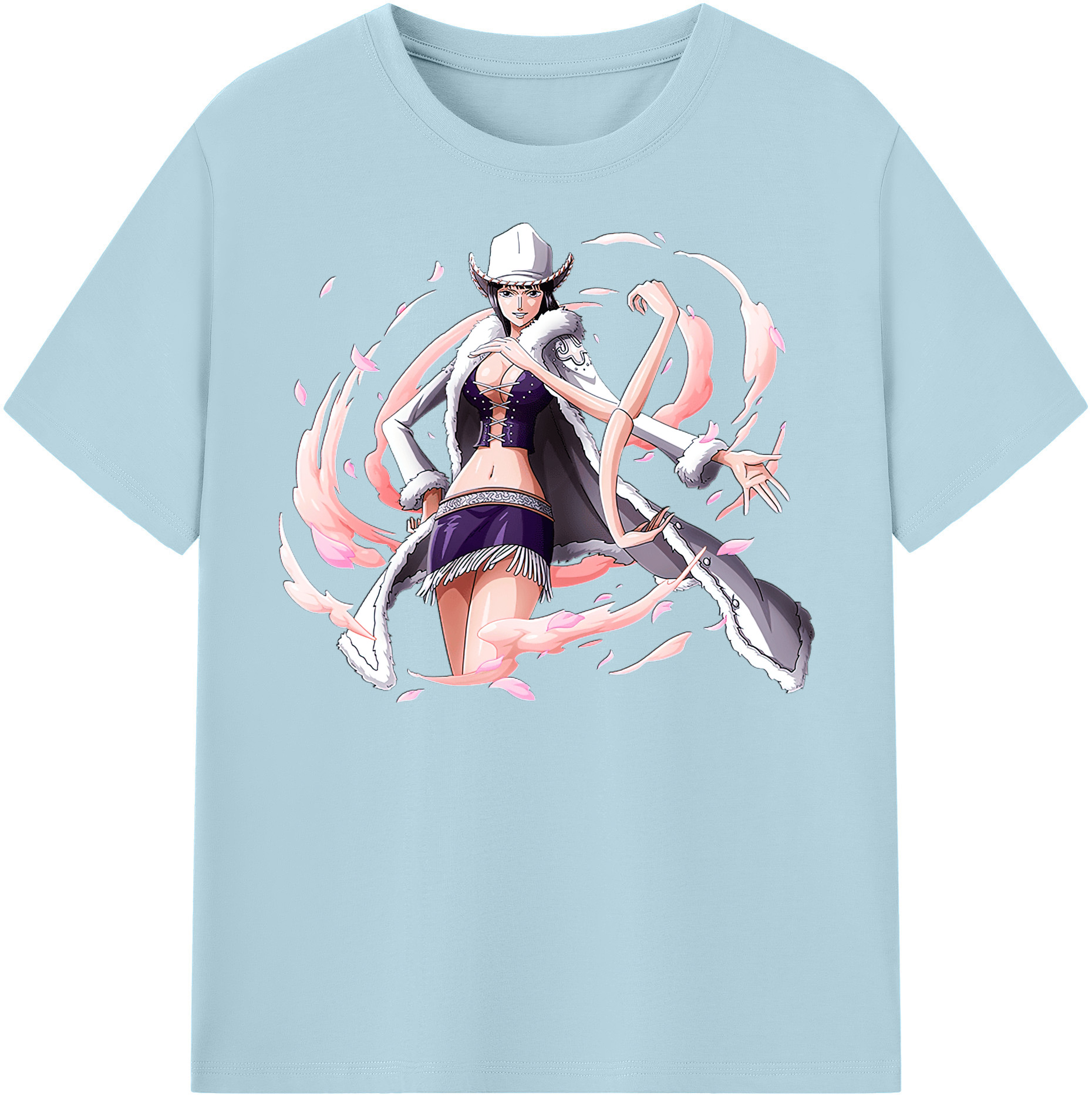 ワンピース ニコ・ロビン ONE PIECE Nico Robin 綿100％半袖Tシャツ（フロントプリント）